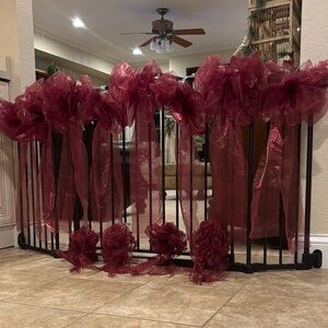 8~ Large Burgundy and 5 ~ Small Church Pew Bows includes 12 Pew Clips